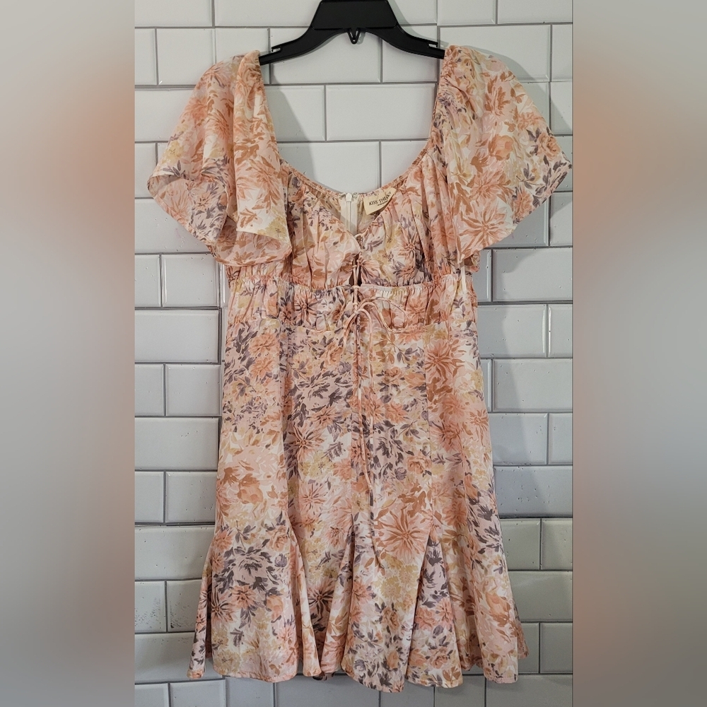 Urban Outfitters Kiss The Sky Ladies Short Butterfly Sleeve Mini Dress Deep Lace